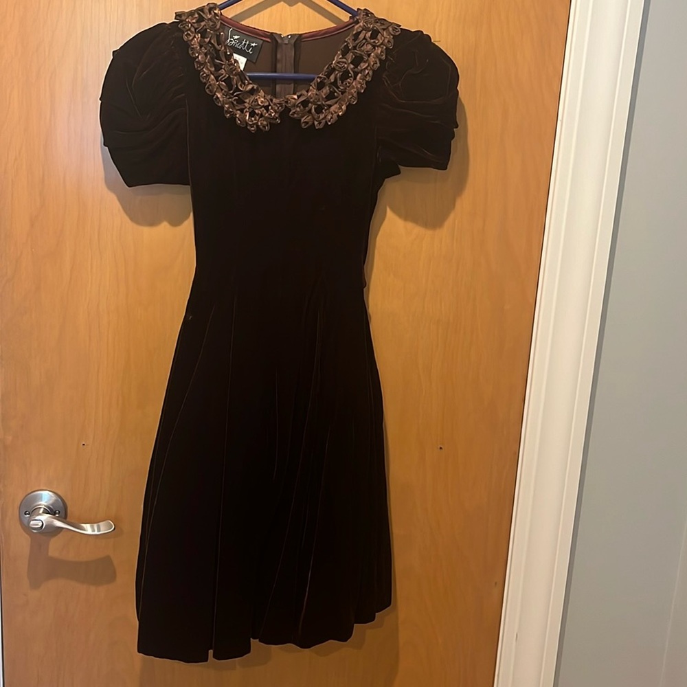 Brown acetate dress
